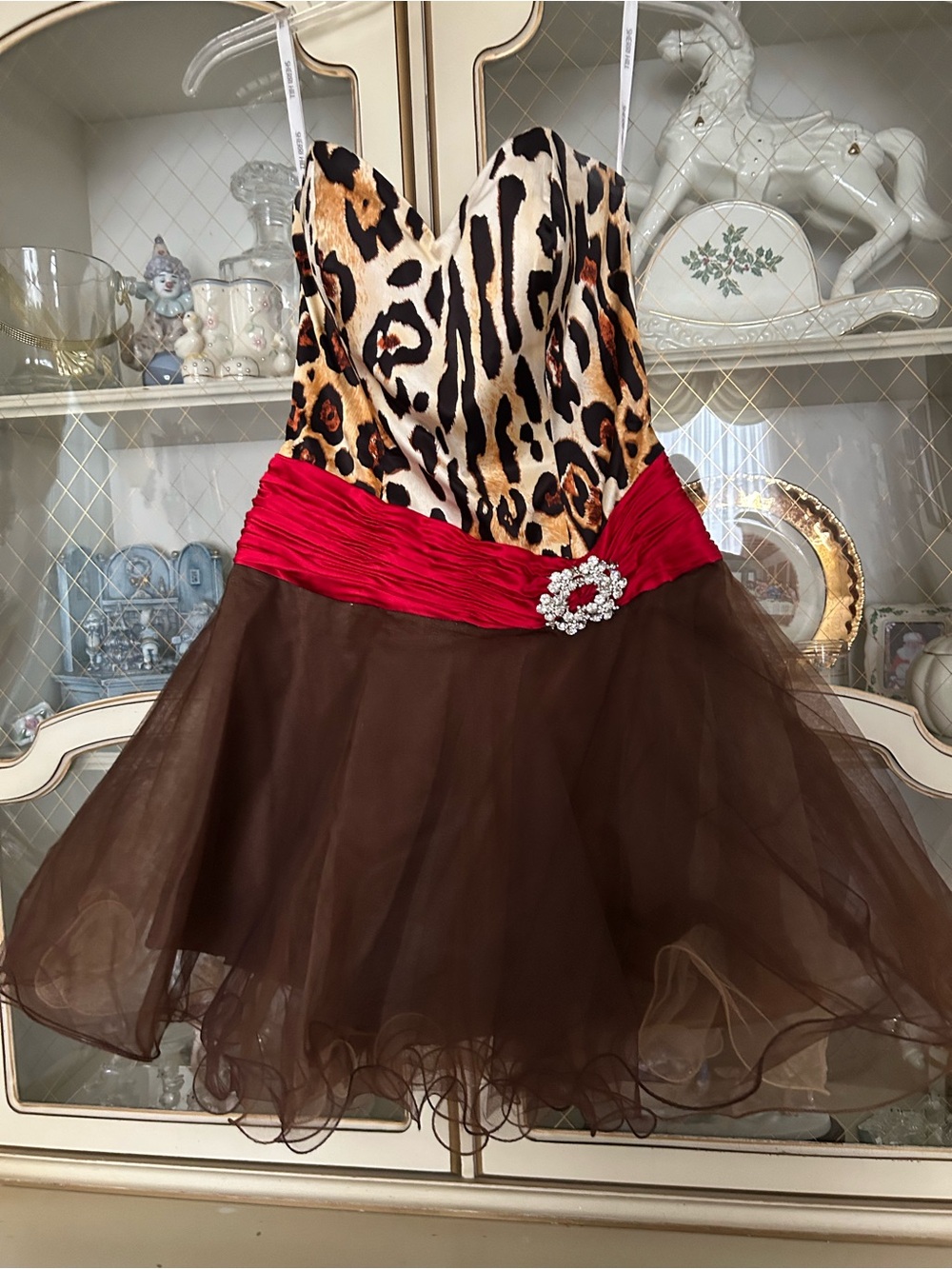 Sherri Hill Brown Tulle Dress sz 2. C:985